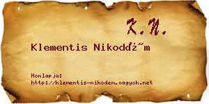 Klementis Nikodém névjegykártya